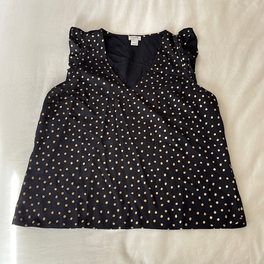 J. Crew Black & Gold Blouse